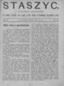 Staszyc: tygodnik obrazkowy dla oświaty i rozrywki, oraz mający na celu zachętę do zamiłowania oszczędności i pracy 1889.04.06 R.1 Nr14