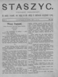 Staszyc: tygodnik obrazkowy dla oświaty i rozrywki, oraz mający na celu zachętę do zamiłowania oszczędności i pracy 1889.04.12 R.1 Nr15