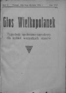 Głos Wielkopolanek: tygodnik społeczno-narodowy dla kobiet wszystkich stanów 1924.01.06 R.17 Z.2