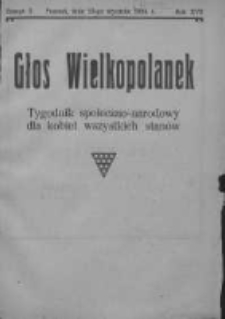 Głos Wielkopolanek: tygodnik społeczno-narodowy dla kobiet wszystkich stanów 1924.01.13 R.17 Z.3