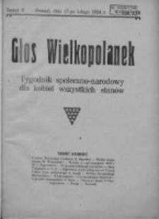 Głos Wielkopolanek: tygodnik społeczno-narodowy dla kobiet wszystkich stanów 1924.02.17 R.17 Z.8