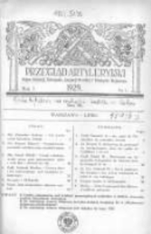 Przegląd Artyleryjski: organ artylerji, uzbrojenia, artylerji morskiej i przemysłu wojennego 1929 lipiec R.7 T.9 Nr1