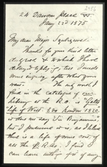 List do Karola Szulczewskiego od Erskine Nicol.