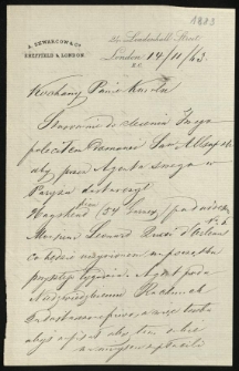 List do Karola Szulczewskiego od Skwarcowa