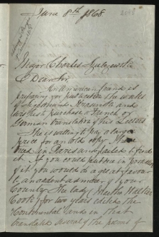 List do Karola Szulczewskiego od Van Arsdale J.