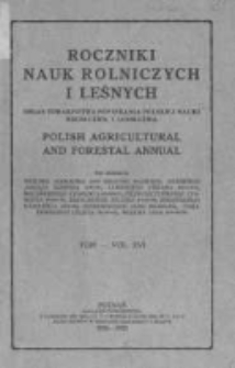 Roczniki Nauk Rolniczych i Leśnych. T. XVI. 1926-1927