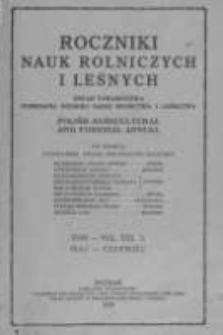 Roczniki Nauk Rolniczych i Leśnych. T. XXI. 1929. Zeszyt3