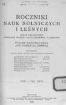 Roczniki Nauk Rolniczych i Leśnych. T. XXVI. 1931. Zeszyt1