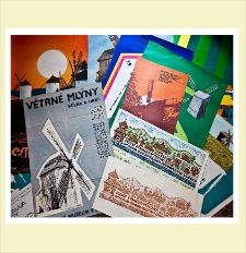 Plakaty z wizerunkiem wiatraków ; Posters with the image of windmills