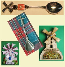 Przedmioty Kolekcjonerskie z wizerunkiem wiatraków ; Collectibles with the image of windmills