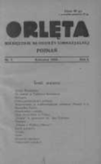 Orlęta: miesięcznik młodzieży gimnazjalnej 1929 kwiecień R.1 Nr7