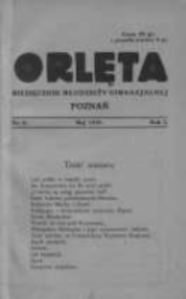 Orlęta: miesięcznik młodzieży gimnazjalnej 1929 maj R.1 Nr8