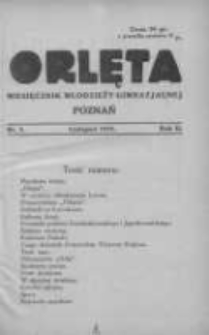 Orlęta: miesięcznik młodzieży gimnazjalnej 1929 listopad R.2 Nr3