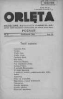 Orlęta: miesięcznik młodzieży gimnazjalnej: jedyne pismo młodzieży odznaczone na Powszechnej Wystawie Krajowej 1930 październik R.3 Nr2