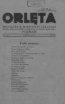 Orlęta: miesięcznik młodzieży szkolnej: jedyne pismo młodzieży odznaczone na Powszechnej Wystawie Krajowej 1931 marzec R.3 Nr7