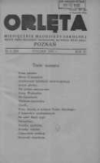 Orlęta: miesięcznik młodzieży szkolnej: jedyne pismo młodzieży odznaczone na Powszechnej Wystawie Krajowej 1932 styczeń R.4 Nr4