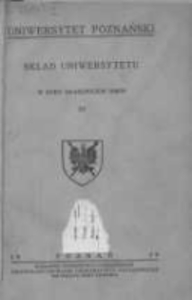 Uniwersytet Poznański: skład osobowy: rok akademicki 1938/39
