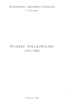 Pisarze Wielkopolski (1970-1980)