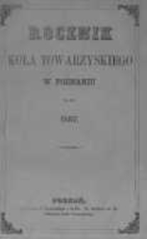 Rocznik Koła Towarzyskiego w Poznaniu na rok 1867