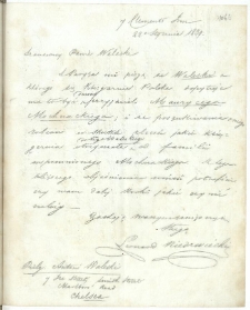 List do Walewskiego Antoniego