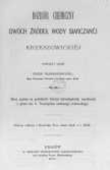 Rozbiór chemiczny dwóch źródeł wody siarczanej krzeszowickiej wykonał i opisał Adolf Aleksandrowicz