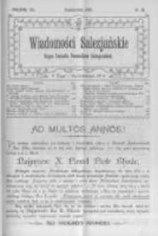 Wiadomości Salezjańskie. 1908 R.12 nr10