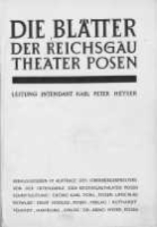 Die Bl&auml;tter der Reichsgautheater Posen 1942/43 Jg.2