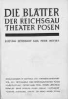 Die Blätter der Reichsgautheater Posen 1942/43 Jg.2