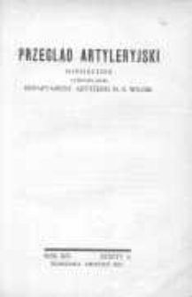 Przegląd Artyleryjski: miesięcznik wydawany przez Departament Artylerji Ministerstwa Spraw Wojskowych 1937 kwiecień R.15 Z.4