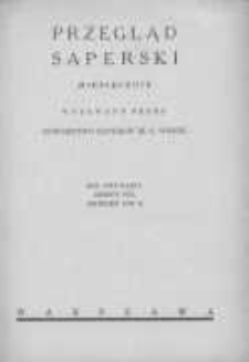 Przegląd Saperski: miesięcznik wydawany przez Dowództwo Saperów Ministerstwa Spraw Wojskowych 1938 sierpień R.12 Z.8