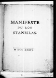 Manifeste du roy Stanislas