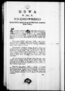 Mowa W. JMC. X. Zołędziowskiego kanonika katedralnego i Rektora Akademii Krakowskiej