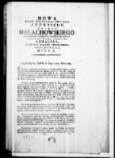 Mowa Jaśnie Wielmożnego Jmci Pana Antoniego Nałęcz Małachowskiego wojewody xięstwa Mazowieckiego Orderów Orła Białego i S. Stanisława kawalera na seymie walnym grodzieńskim dnia 22 8bra roku 1784 miana