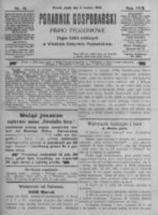 Poradnik Gospodarski. Pismo Tygodniowe. 1906.04.06 R.17 nr14
