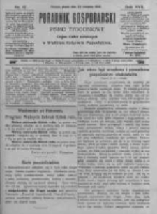 Poradnik Gospodarski. Pismo Tygodniowe. 1906.04.27 R.17 nr17
