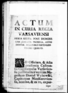 Manifest Naiaśnieyszego krolewica Jego Mości Alexandra Polskiego y W. X. L. Xcia do Stanow Rzptey Korony Polskiey y W.X.L. de raptu Naiaś krolewiców Ich Mościow Jakuba y Konstantyna