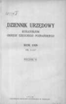 Dziennik Urzędowy Kuratorjum Okręgu Szkolnego Poznańskiego 1929.01.01 R.6 Nr1