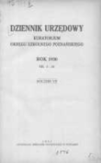Dziennik Urzędowy Kuratorjum Okręgu Szkolnego Poznańskiego 1930.01.07 R.7 Nr1