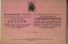 Szczeg&oacute;łowy wykaz wszystkich żyjących obecnie na kuli ziemskiej żubr&oacute;w czystej krwi, oraz nieczystej w=g ksiąg rodowodowych na 1.I.1933 r.