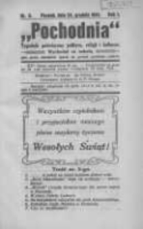 Pochodnia: tygodnik poświęcony polityce, religii i kulturze: wychodzi co sobotę jako pismo niezależne oparte na gruncie narodowo-polskim 1921.12.24 R1 Nr5
