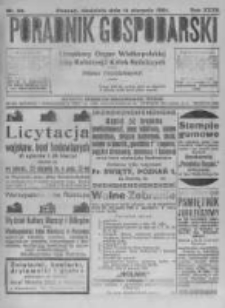 Poradnik Gospodarski. Pismo Tygodniowe. 1921.08.14 R.32 nr33
