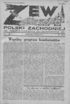 Zew Polski Zachodniej: tygodnik poświęcony idei kombatanckiej 1935.02.10 R.2 Nr6