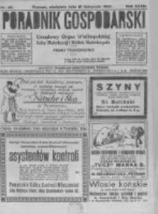 Poradnik Gospodarski. Pismo Tygodniowe. 1922.11.12 R.33 nr46