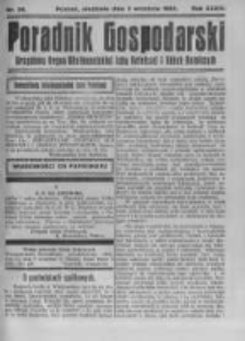 Poradnik Gospodarski. Pismo Tygodniowe. 1923.09.09 R.34 nr36