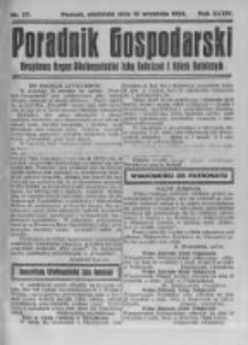 Poradnik Gospodarski. Pismo Tygodniowe. 1923.09.16 R.34 nr37