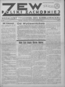 Zew Polski Zachodniej: niezależny tygodnik idei kombantackiej 1935.12.01 R.2 Nr48
