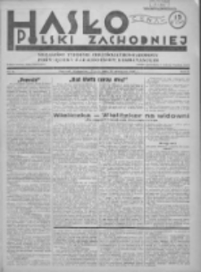 Hasło Polski Zachodniej: niezależny tygodnik chrześcijańsko-narodowy poświęcony zagadnieniom kombatanckim 1936.01.26 R.3 Nr4