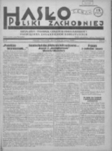 Hasło Polski Zachodniej: niezależny tygodnik chrześcijańsko-narodowy poświęcony zagadnieniom kombatanckim 1936.02.23 R.3 Nr8