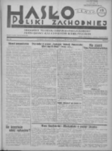 Hasło Polski Zachodniej: niezależny tygodnik chrześcijańsko-narodowy poświęcony zagadnieniom kombatanckim 1936.03.08 R.3 Nr10