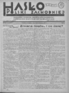 Hasło Polski Zachodniej: niezależny tygodnik chrześcijańsko-narodowy poświęcony zagadnieniom kombatanckim 1936.05.24 R.3 Nr21